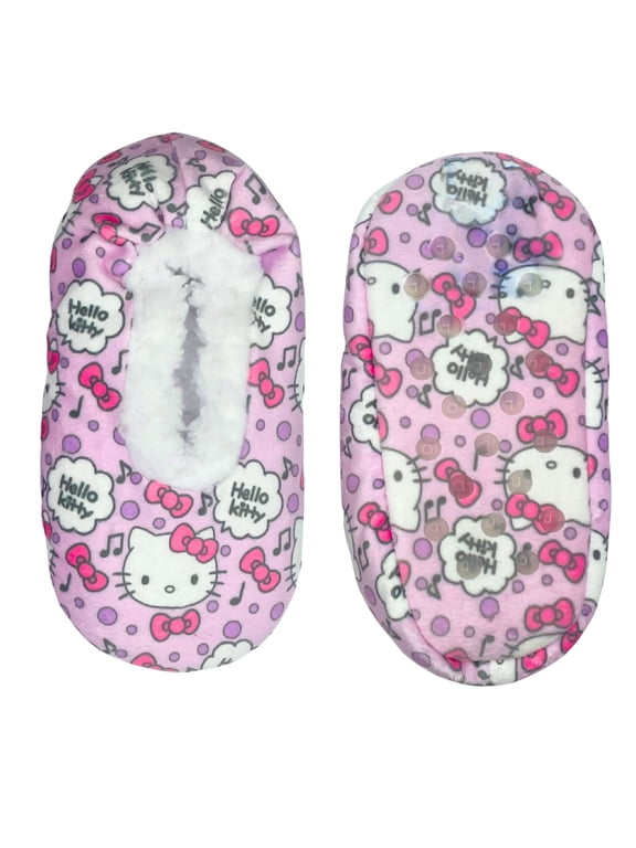 Hello, Kitty Toddlers' Fuzzy Babba Slippers Socks, Sizes 3T-4T