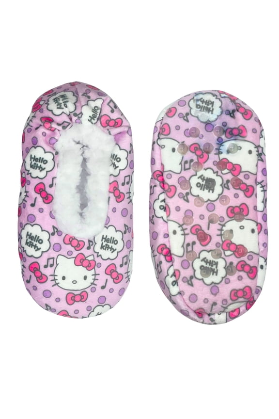 Hello, Kitty Toddlers' Fuzzy Babba Slippers Socks, Sizes 3T-4T