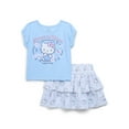 thumbnail image 1 of Hello Kitty Toddler Girl Graphic Top and Printed Tiered Skirt Set, 2-Piece, Sizes 12M-5T, 1 of 8