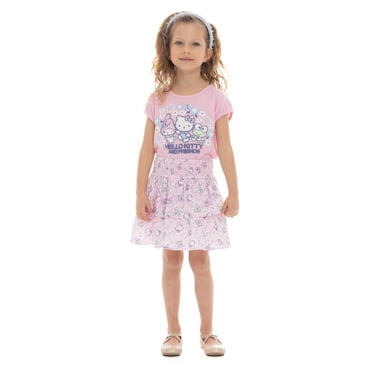 Hello Kitty Toddler Girl Graphic Top and Printed Tiered Skirt Set, 2-Piece, Sizes 12M-5T