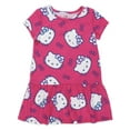 thumbnail image 1 of Hello Kitty Toddler Girl Short Sleeve Drop Waist All Over Print Dress, Sizes 12M-5T, 1 of 7