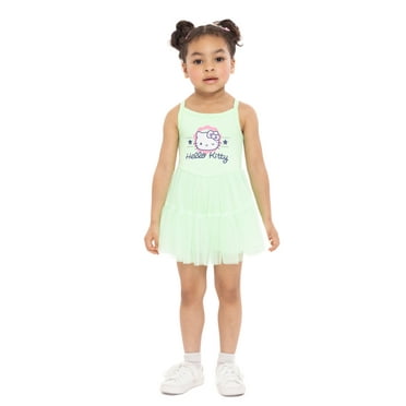 Hello Kitty Toddler Girl Sleeveless Graphic Tulle Skirted Romper, Sizes 12 Months-5T