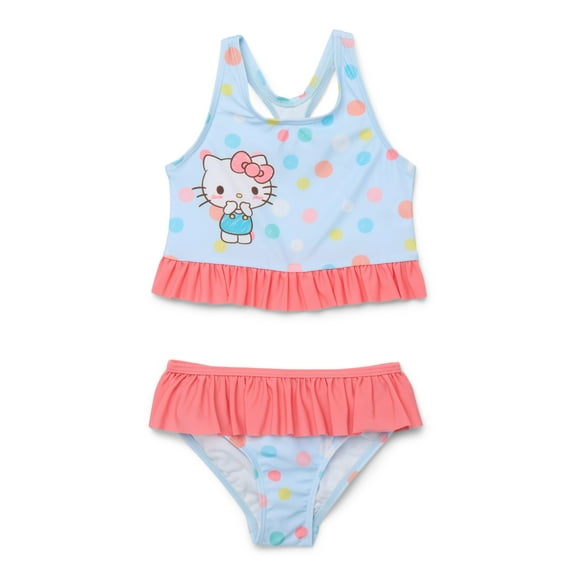 Hello Kitty Toddler Girls Tankini Swimsuit Set with UPF 50 , 2-Piece, Sizes 2T-4T