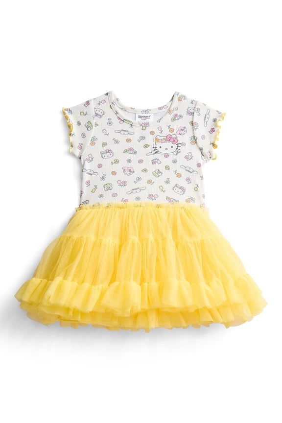 Toddler Girls Graphic Tutu Dress with Short Sleeves, Sizes 12M-5T