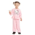 thumbnail image 1 of Hello Kitty Toddler Girls Long Sleeve Appliqué Peplum Top and Pants Set, 2-Piece, Sizes 12M-5T, 1 of 8