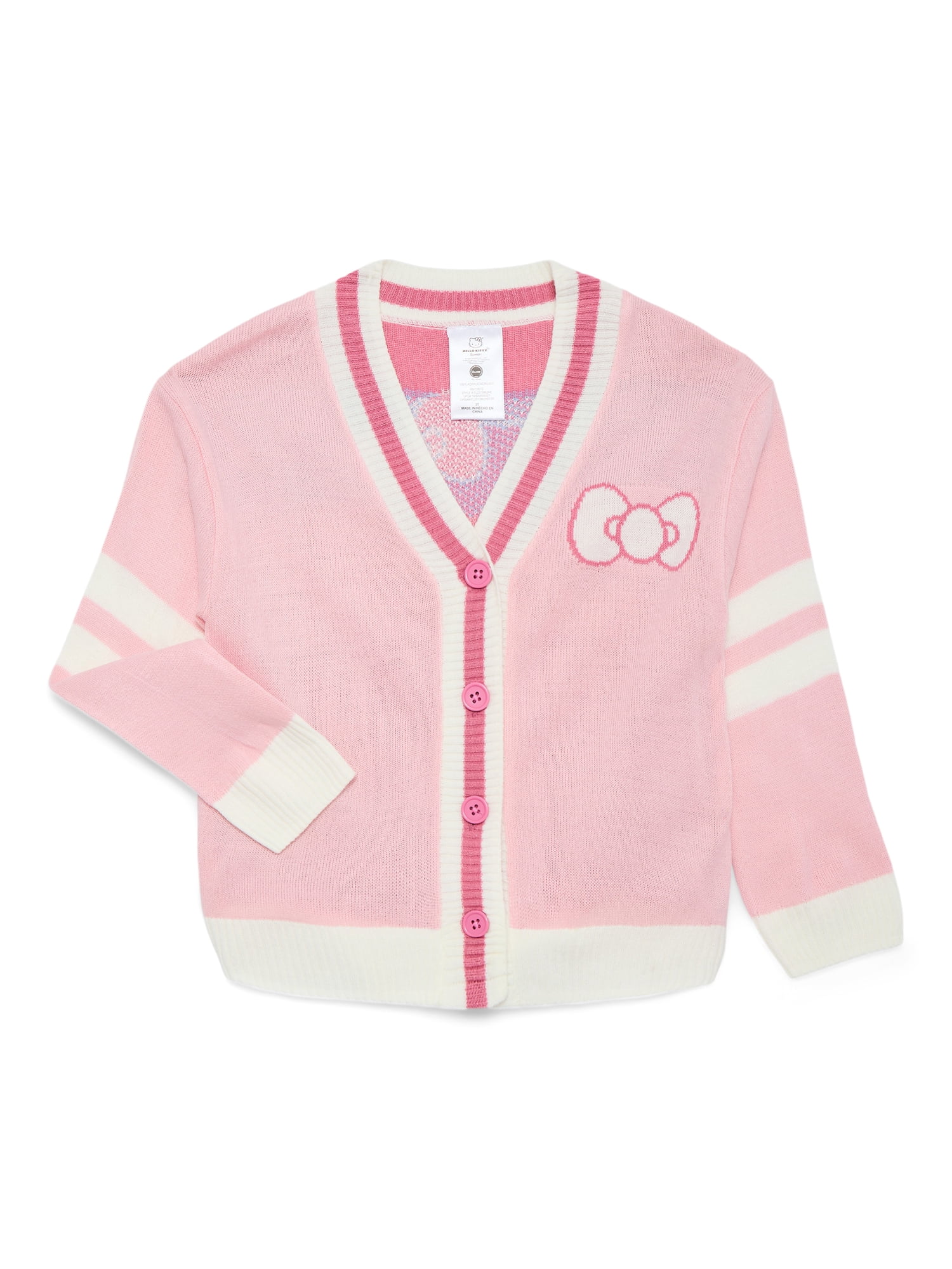Hello Kitty Toddler Girls Button Down Cardigan with Long Sleeves, Sizes 12M-5T