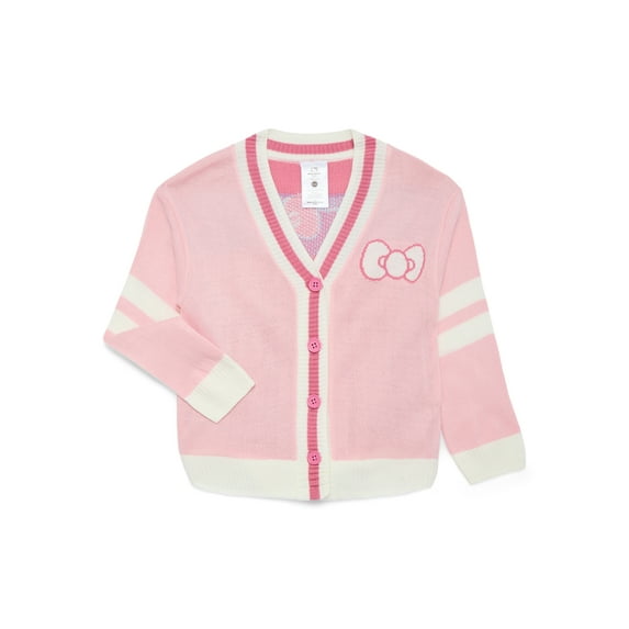 Hello Kitty Toddler Girls Button Down Cardigan with Long Sleeves, Sizes 12M-5T