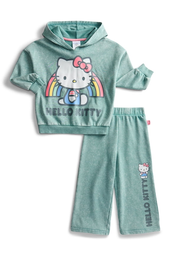 Toddler Girls Graphic Hoodie and Sweatpants Matching Set, 2-Piece, Sizes 12M-5T
