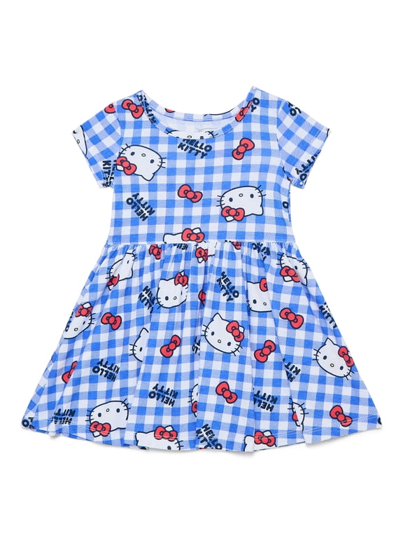 Toddler Girl Allover Print Dress with Short Sleeves, Sizes 12M-5T
