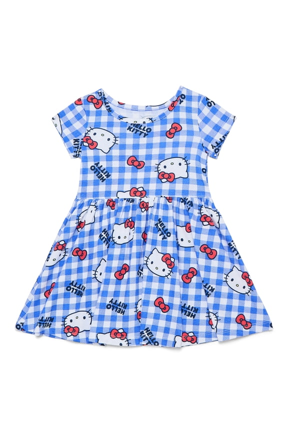 Toddler Girl Allover Print Dress with Short Sleeves, Sizes 12M-5T