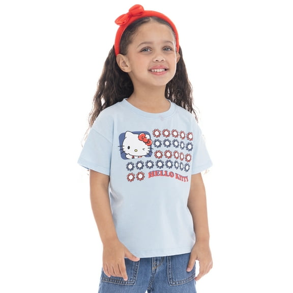 Hello Kitty Toddler Girls Americana Graphic Tee, Sizes 12M-5T