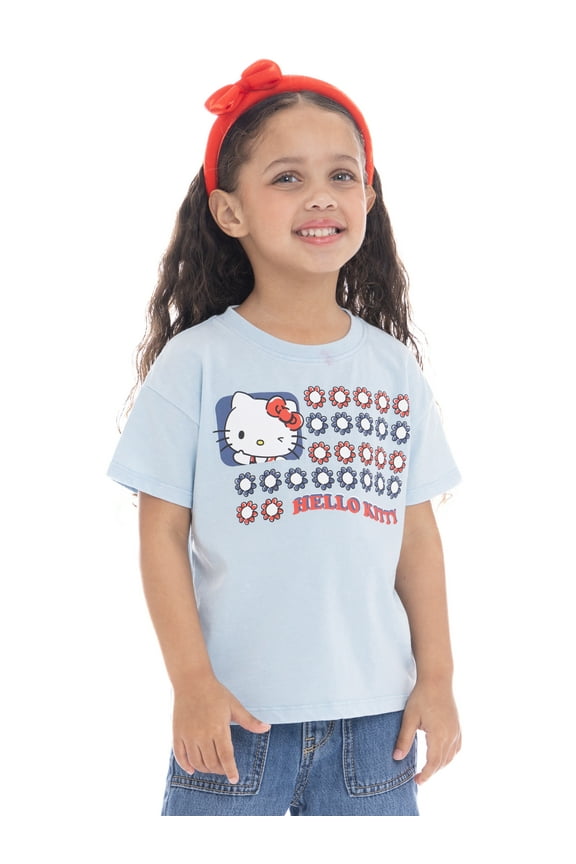 Hello Kitty Toddler Girls Americana Graphic Tee, Sizes 12M-5T