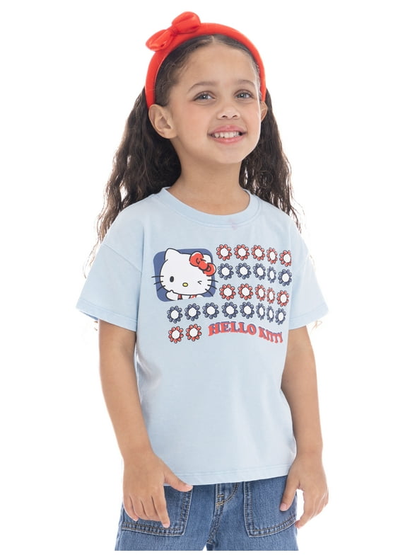 Hello Kitty Toddler Girls Americana Graphic Tee, Sizes 12M-5T