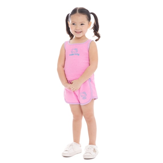 Hello Kitty Toddler Girls Embroidered Tank Top and Shorts Set, 2-Piece, Sizes 12M-3T