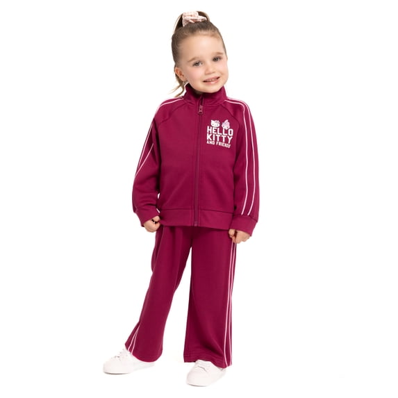 Hello Kitty Toddler Girls Full-Zip Tracksuit Jacket and Pants Set, 2 Piece, Sizes 12M-5T