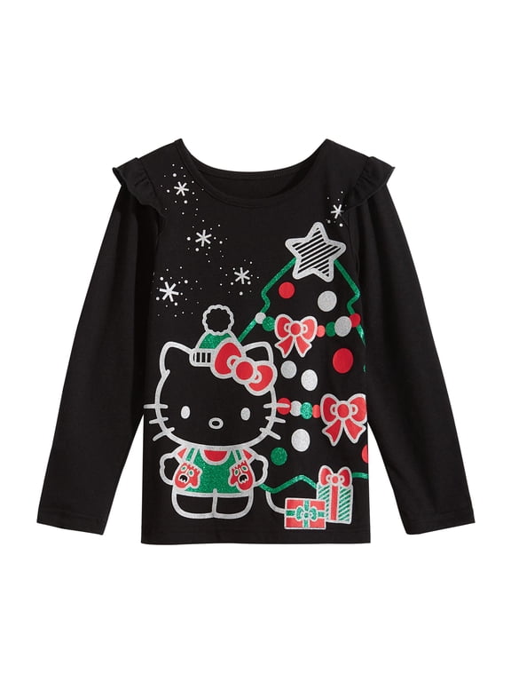 Toddler Girls Graphic Print T-Shirt Black 2T
