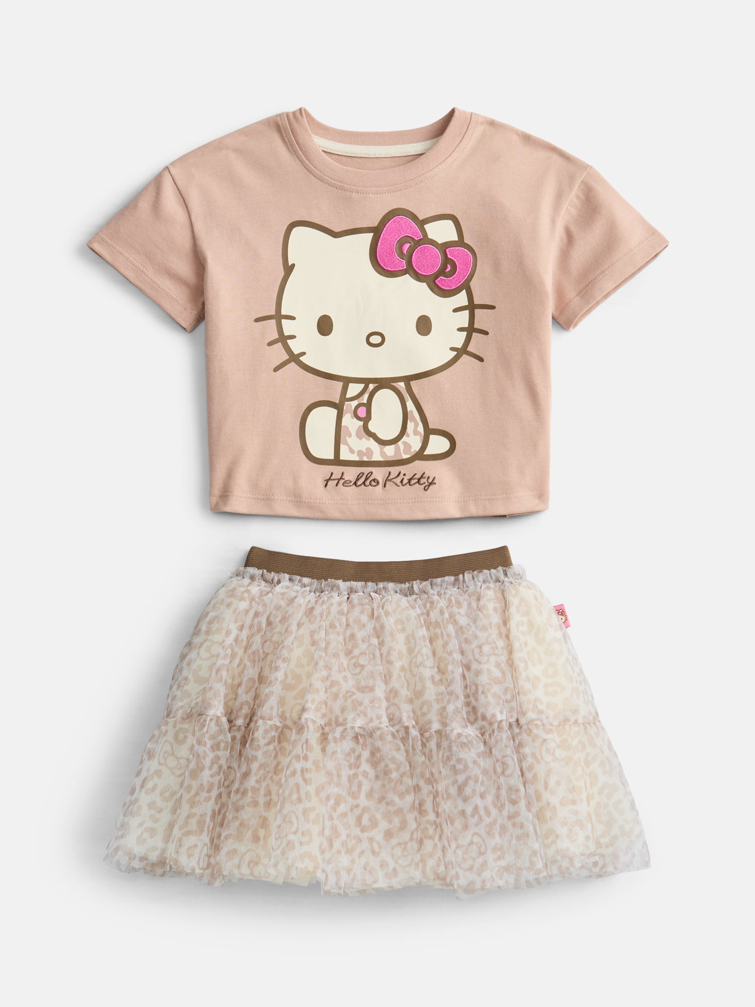 Hello Kitty Toddler Girls Graphic Tee with Short Sleeves and Tutu Skirt Set, Sizes 12M-5T