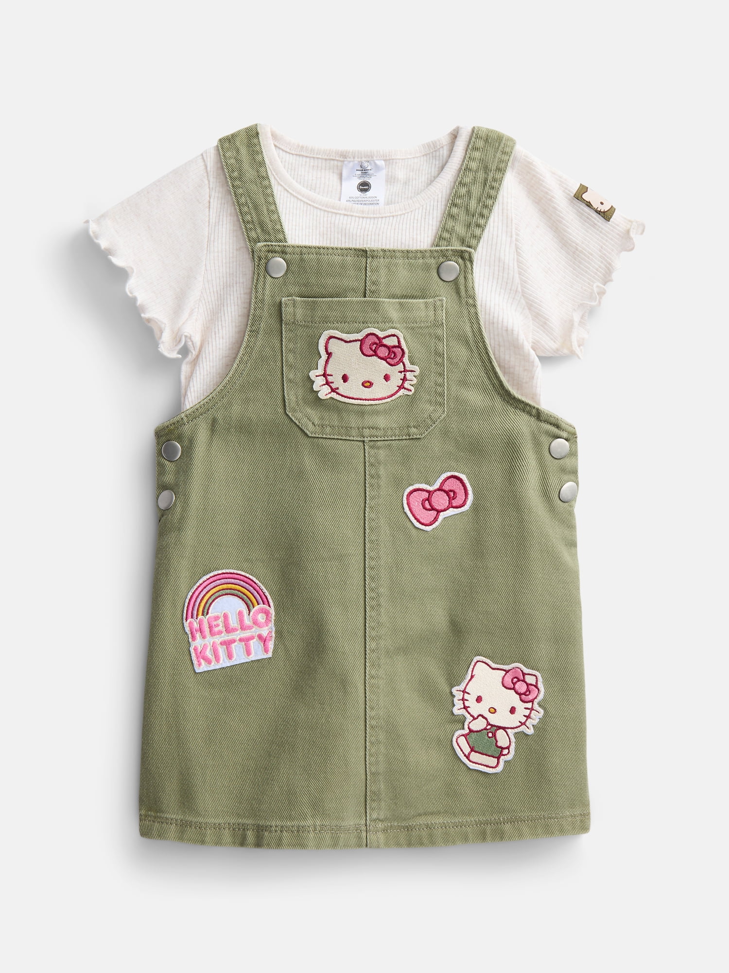 Hello Kitty Toddler Girls Short Sleeve Tee and Cotton Skirtall Set, 2 Piece, Sizes 12M-5T