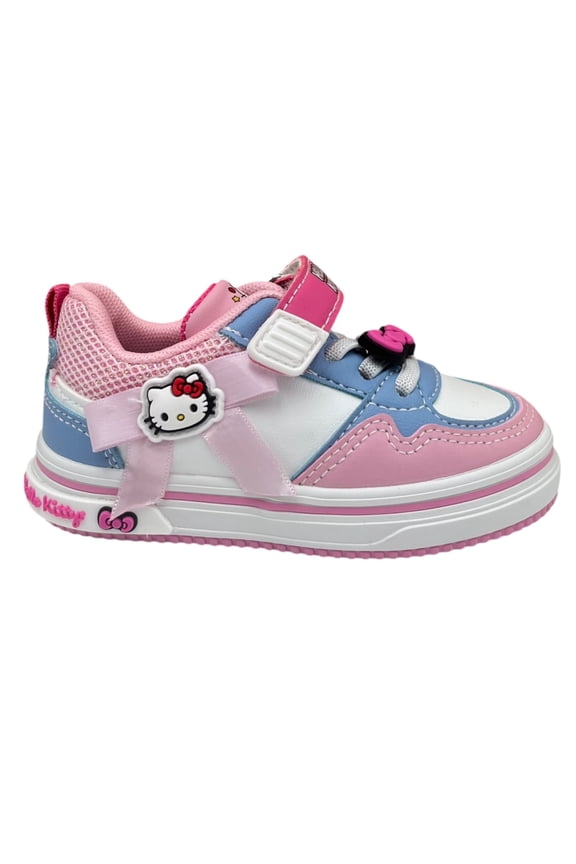 Toddler Girls Slip-on Court Sneakers Size 8 Pink White Bow Accent