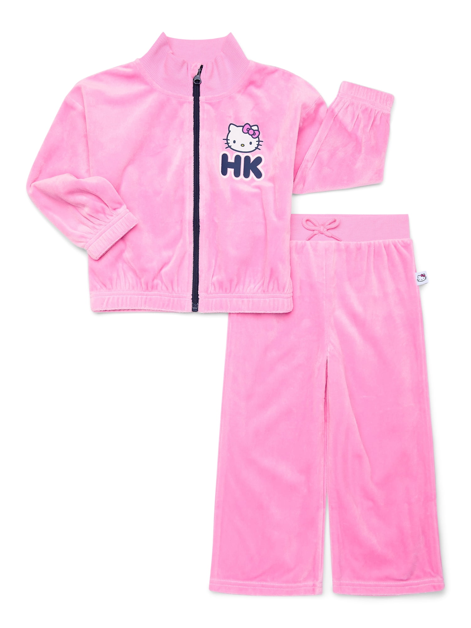 Hello Kitty Toddler Girls Velour Track Jacket and Flare Pants Set, 2-Piece, Sizes 12M-5T