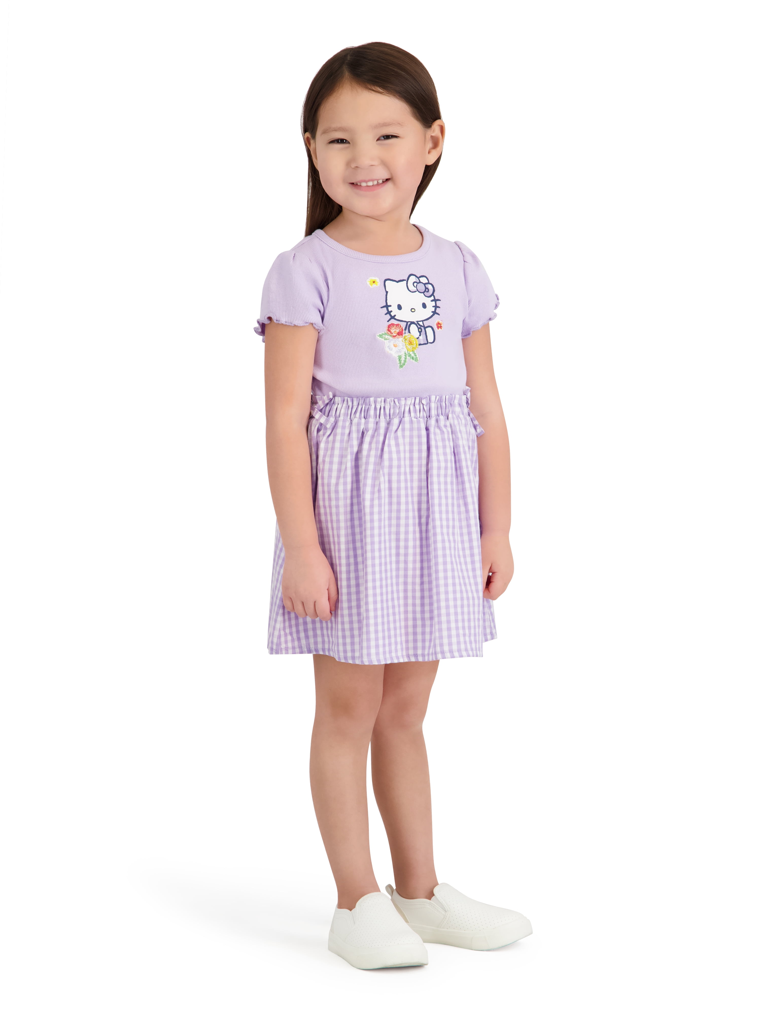 Hello Kitty Toddler Girls Woven Short Sleeve Dress, Sizes 12 Months-5T