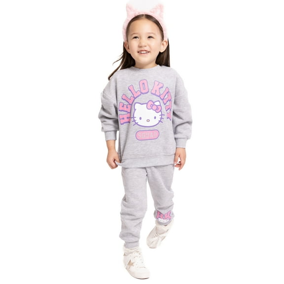 Hello Kitty Toddler Girls Graphic Sweatshirt and Joggers Set, 2-Piece, Sizes 12M-5T