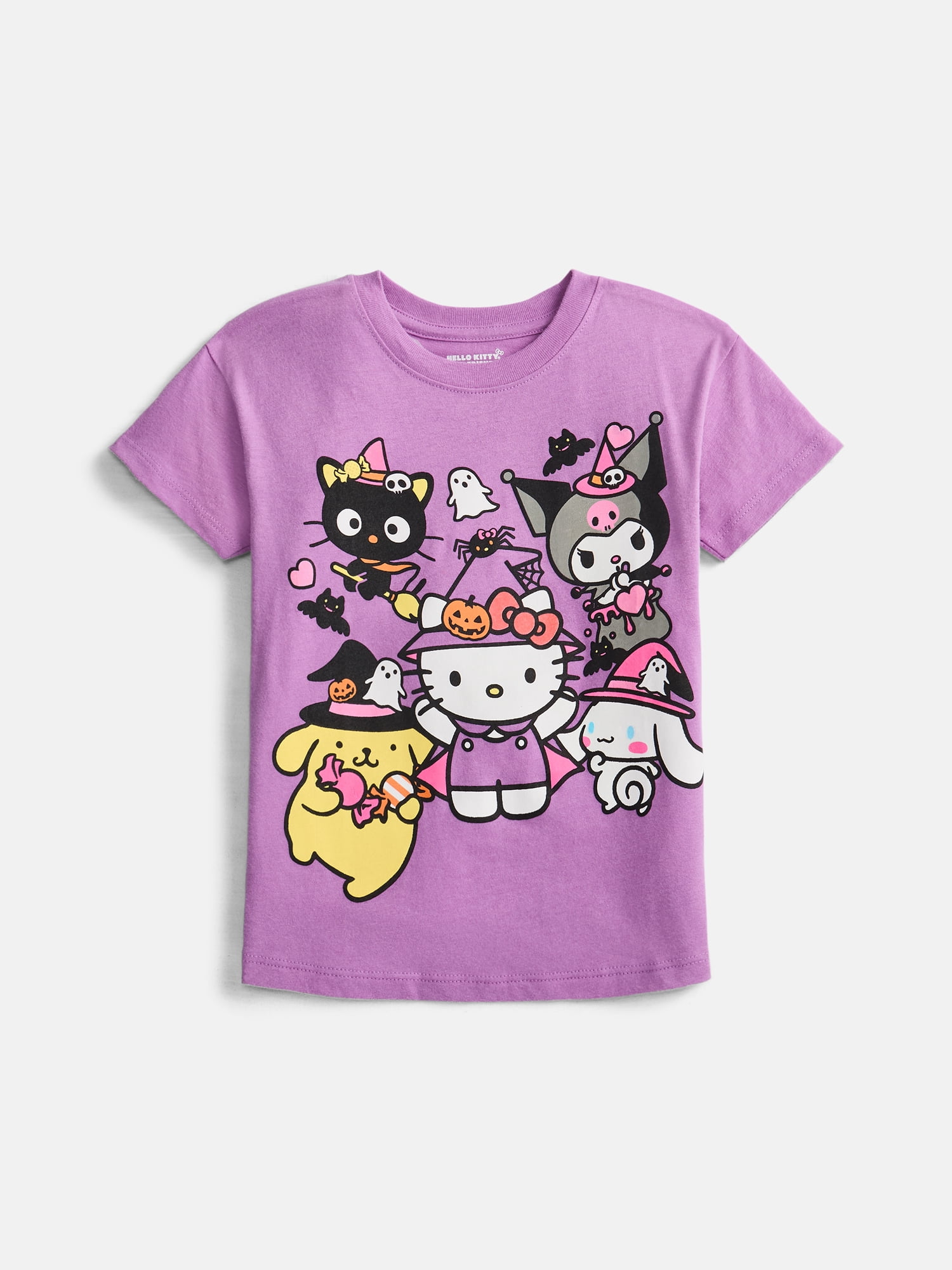 Hello Kitty Toddler Girls Halloween Crewneck Tee with Short Sleeves, Sizes 12M-5T
