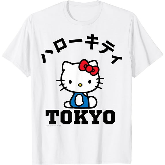 Hello Kitty Tokyo DTG Print Unisex T-Shirt,White Color,Size M