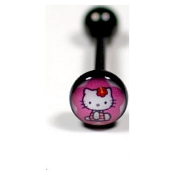 Hello Kitty Tongue Ring Titanium Black (3 Pieces) (B/6/6)