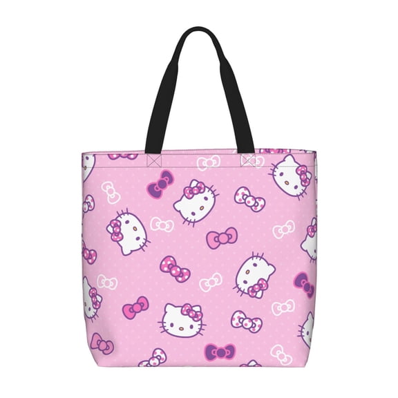 Hello Kitty Tote Bag Large for Women Girl Large Capacity Shopping Bags Shoulder Cord Purse with Inner Pocket