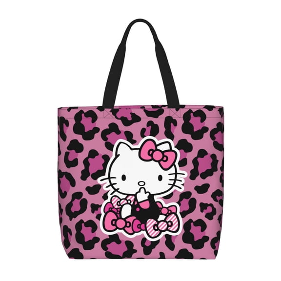 Hello Kitty Tote Bag Large for Women Girl Large Capacity Shopping Bags Shoulder Cord Purse with Inner Pocket