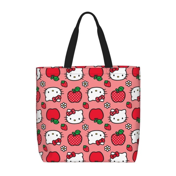 Hello Kitty Tote Bag Large for Women Girl Large Capacity Shopping Bags Shoulder Cord Purse with Inner Pocket
