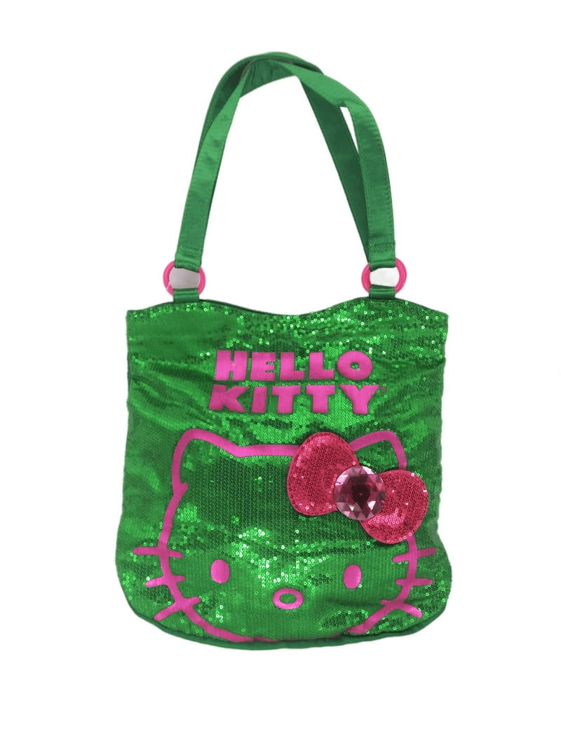 Hello Kitty Tote Bag Purse Sequin Green Pink - Walmart.com