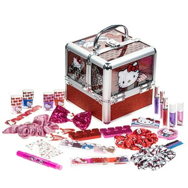 Hello Kitty Train Case Makeup Set Toys for Girls Washable Girls Makeup Pretend Play Makeup