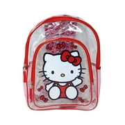Hello Kitty 16" Clear Backpack for Girls Transparent Bag with 2 Side Mesh Pockets
