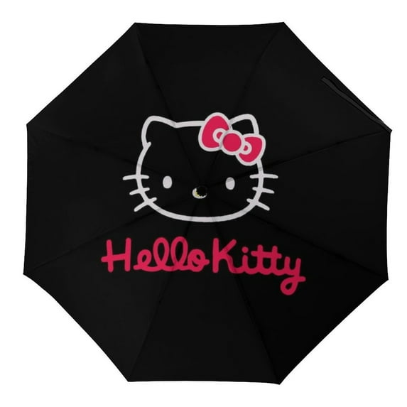 Hello Kitty Travel Essentials Umbrella Windproof Compact Collapsible Light, Automatic, Strong And Portable, Wind Resistant Folding Small Umbrella for Rain