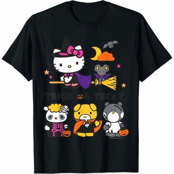 Hello Kitty Trick or Treat T-Shirt, black,Black Color,Size 3XL