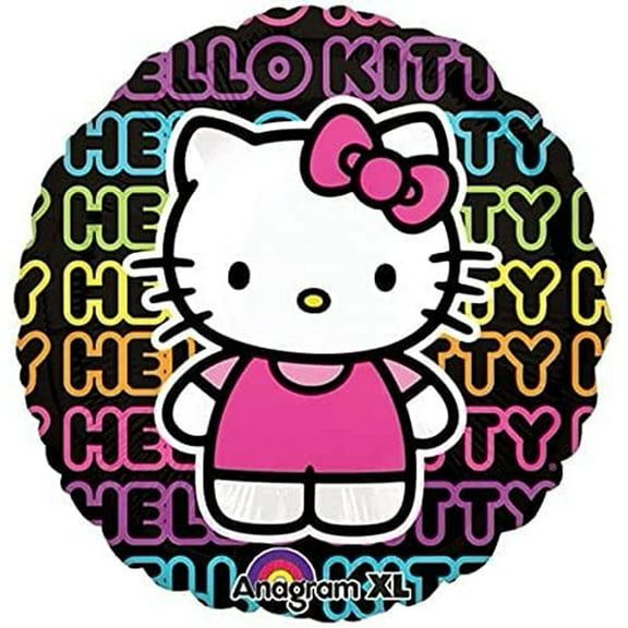 Anagram Jumbo 32-Inch Round Foil Hello Kitty Balloon