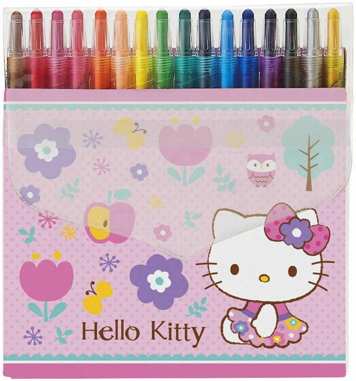 Hello Kitty Colorful Graffiti 16 Colors Twist Up Crayons Set