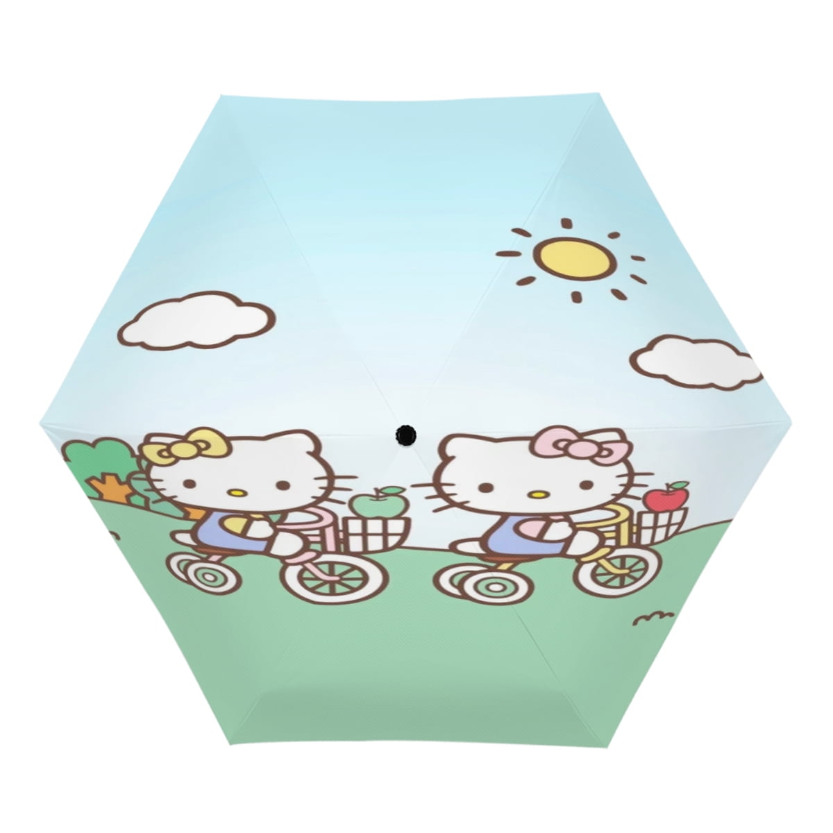 Hello Kitty UV sunshade manual open and close, compact, portable, UV coating, rain, wind