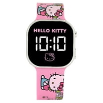 Hello Kitty Unisex Childrens LED Watch With Square Caseand Printed Silicone Strap; HK4317WM