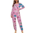 thumbnail image 1 of Hello Kitty Unisex Onesie Pajamas Zipper Jumpsuit Hooded One Piece Sleepwear for Family Mens Womens, 1 of 8