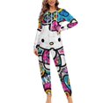 thumbnail image 1 of Hello Kitty Unisex Onesie Pajamas Zipper Jumpsuit Hooded One Piece Sleepwear for Family Mens Womens, 1 of 8