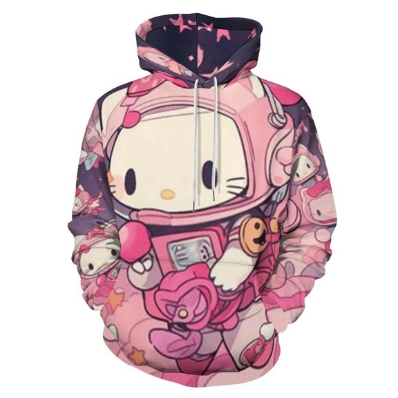Hello Kitty Unisex Sweatshirts Fashion Sweater for Men Women Pullover Hoodie Graphic Print Activewear Jacket Tops 5XL