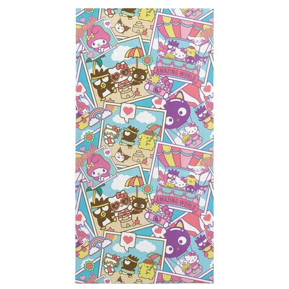 Hello Kitty Vacay Kitty Microfiber Beach Towel  30 x 60 Inches, Soft Absorbent Quick-Dry Travel & Pool Towel, Officially Licensed Sanrio Summer Accessory for Kids and Adults