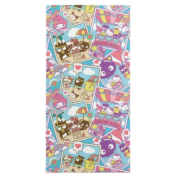 Hello Kitty Vacay Kitty Microfiber Beach Towel – 30 x 60 Inches, Soft Absorbent Quick-Dry Travel & Pool Towel, Officially Licensed Sanrio Summer Accessory for Kids and Adults