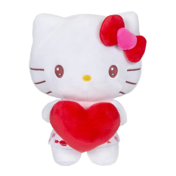 Hello Kitty Valentine Plush 9.5 Inch Tall Stuffed Toy Holding Heart