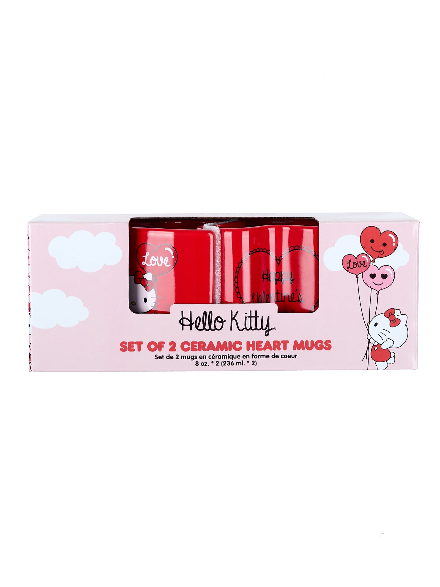 Hello Kitty Valentine's 2 Pack 16oz Ceramic Heart Mugs