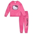 thumbnail image 1 of Hello Kitty Velour Drop Shoulder Sweatshirt and Jogger Pants Outfit Set Toddler to Big Kid, 1 of 5