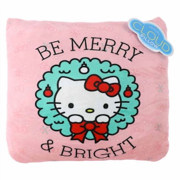 Hello Kitty® Very Merry Pillow - 13in x 13in Material: 94% Polyester, 6% Spandex